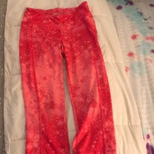 Pink splotchy thick leggings!